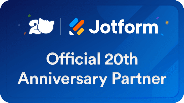 Official Jotform 20th Anniversary Partner badge